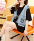 Denim patchwork cardigan